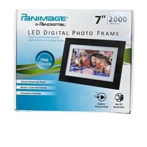 Pandigital Panimage 7" LED Digital Photo Frame W/remote NEW! Store 2000 Pics (K)